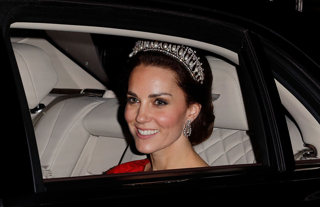 Catherine, Duchess of Cambridge departs after Attending the annual diplomatic reception at Buckingham Palace on Dec. 8, 2016. Photo: Getty Images.