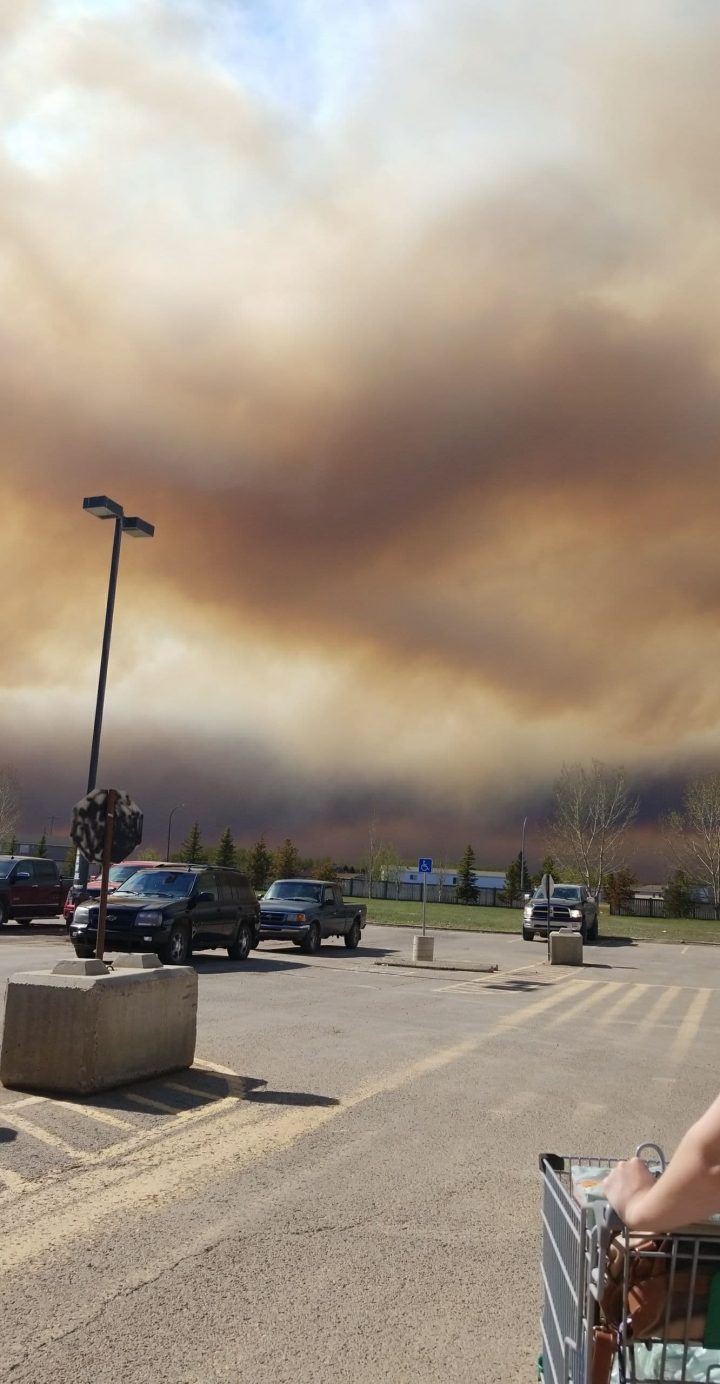 This photo of wildfire smoke in High Level, Alta., was taken on May 19, 2019.