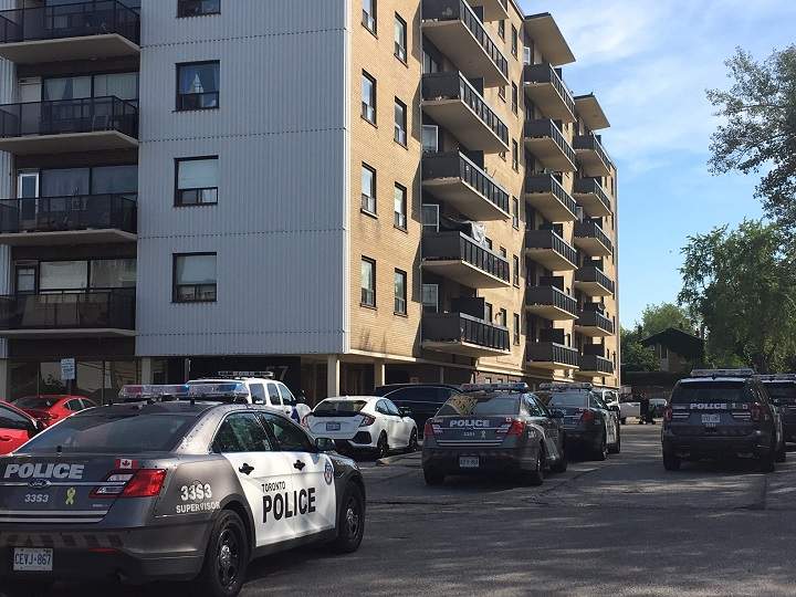 Toronto police on scene investigating the fatal stabbing on Thursday.