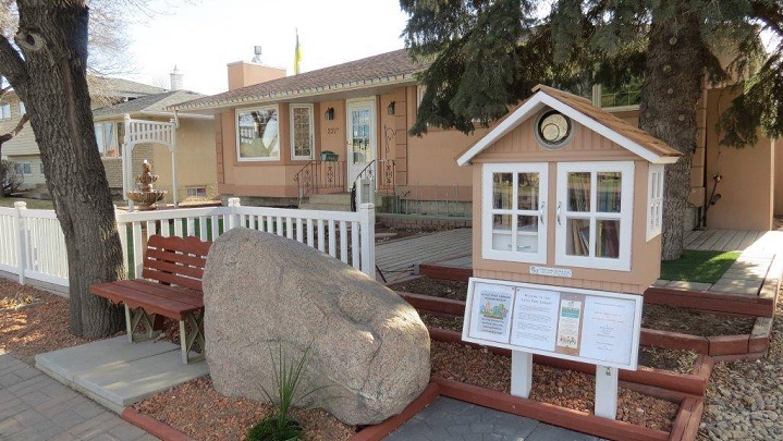 The Little Free Library, before the fire.