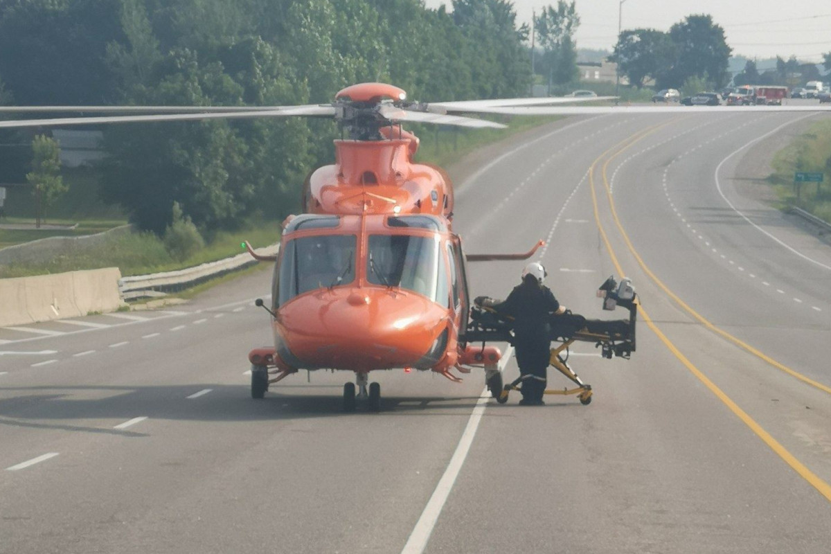 A 56-year-old man was airlifted to a London hospital this weekend.