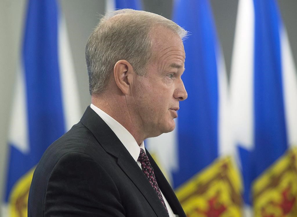 Justice Minister Mark Furey provides details about cannabis legalization at a news conference in Halifax on Dec. 7, 2017.