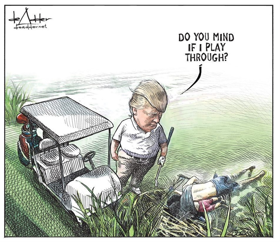 Artist Michael de Adder claims he lost his job after this cartoon went viral.