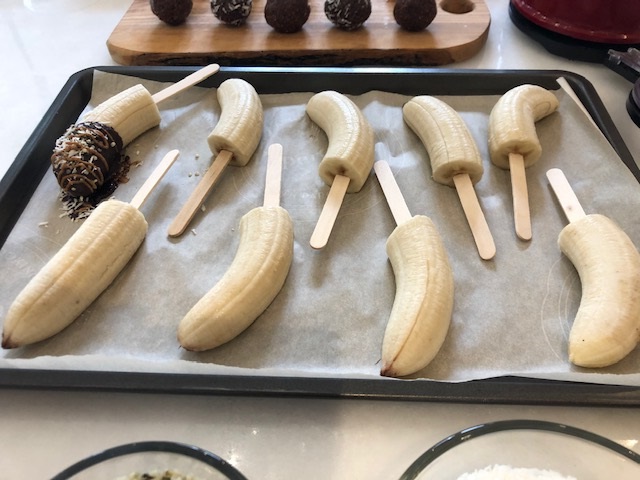 Banana popsicles.