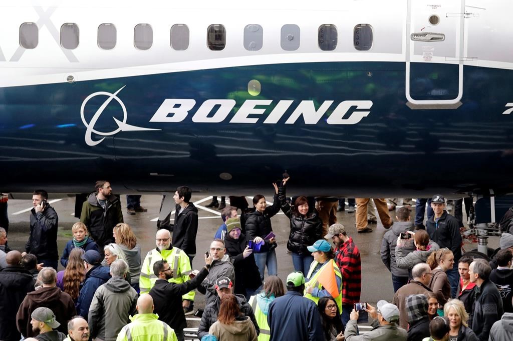 In this Feb. 5, 2018, file photo a Boeing 737 MAX 7 is displayed during a debut for employees and media of the new jet in Renton, Wash.