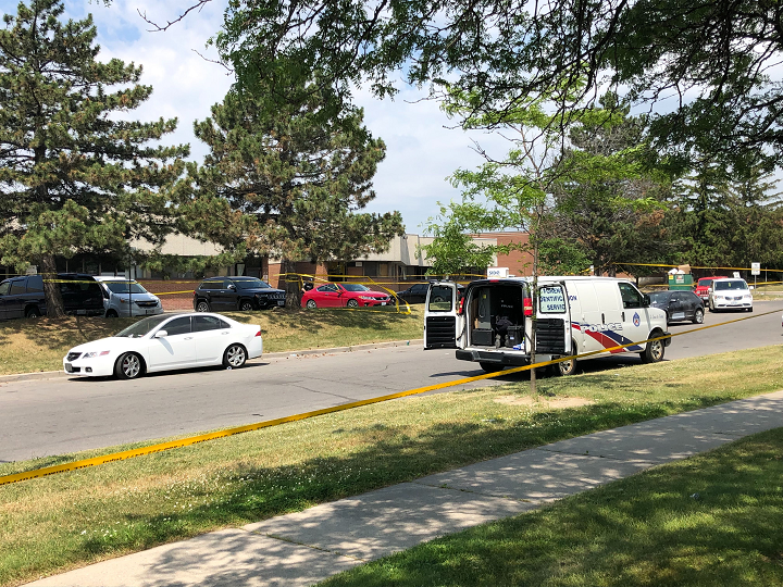 Toronto police on scene investigating a shooting in Scarborough Saturday morning.