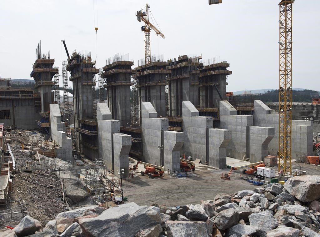 The construction site of the hydroelectric facility at Muskrat Falls, Newfoundland and Labrador is seen on , July 14, 2015.