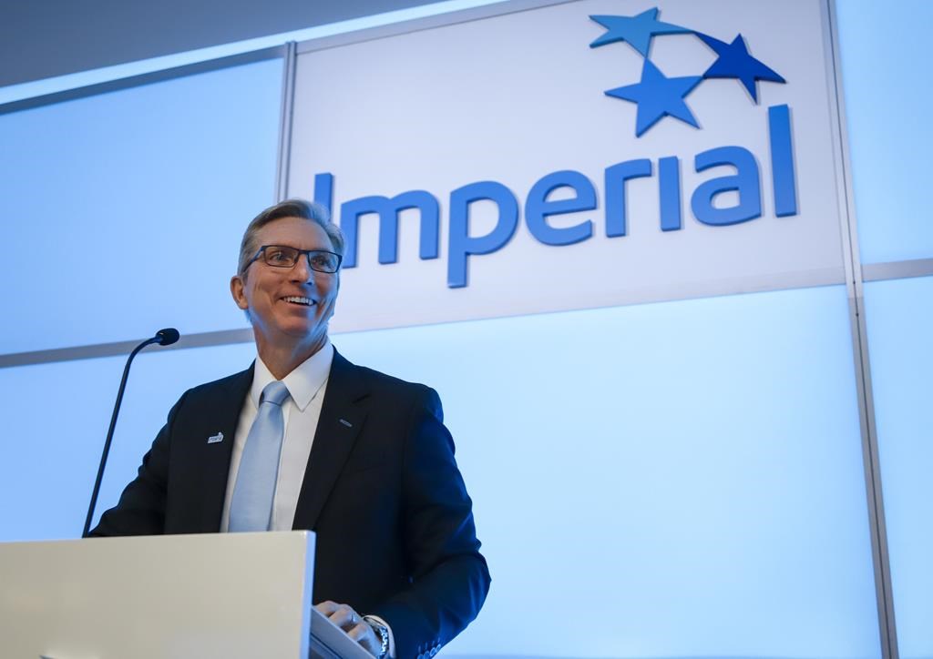 Imperial Oil president and CEO Rich Kruger prepares to address the company's annual meeting in Calgary on April 26, 2019.