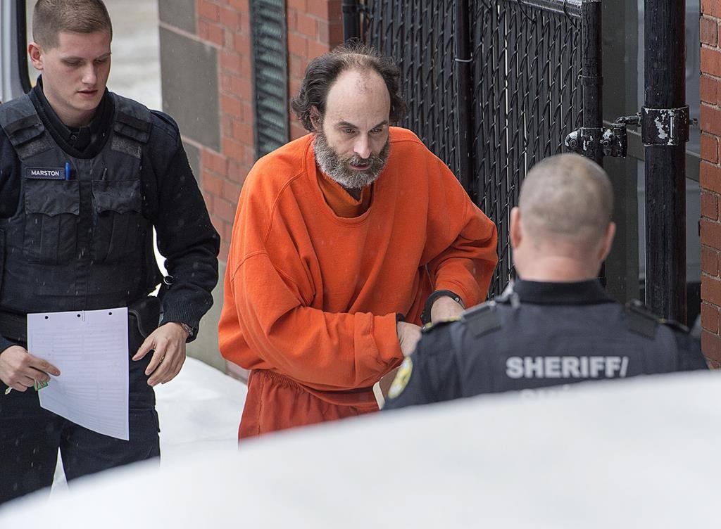 Matthew Vincent Raymond arrives at provincial court in Fredericton on February 8, 2019.