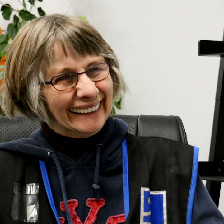 Elaine Wenger working at Goodwill