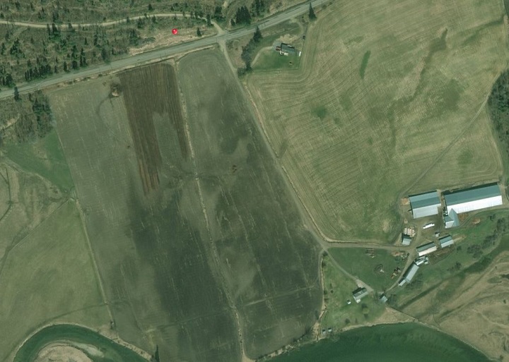The spot fire along Enderby Mable Lake Road was located approximately 14 kilometres east of Enderby.