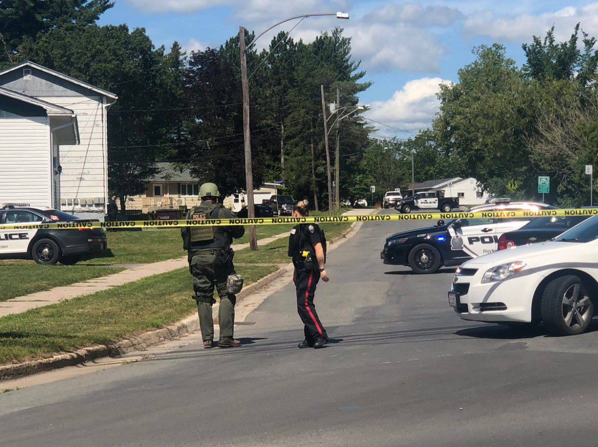 The Fredericton Police Force attends a call for service on Wednesday, Aug. 14, 2019. 