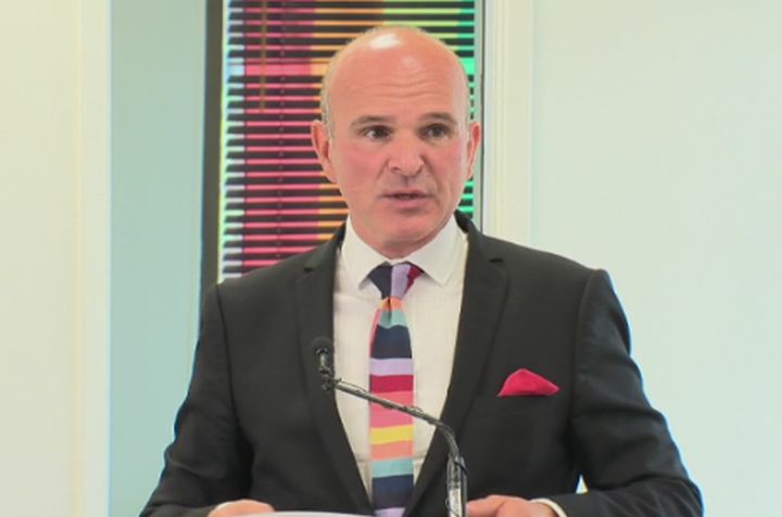 Liberal MP Randy Boissonnault speaks in Edmonton on Thursday. 