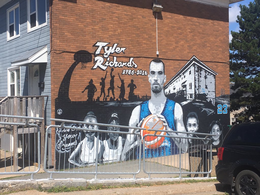 This mural of Tyler Richards has decorated Mulgrave Park since 2016.