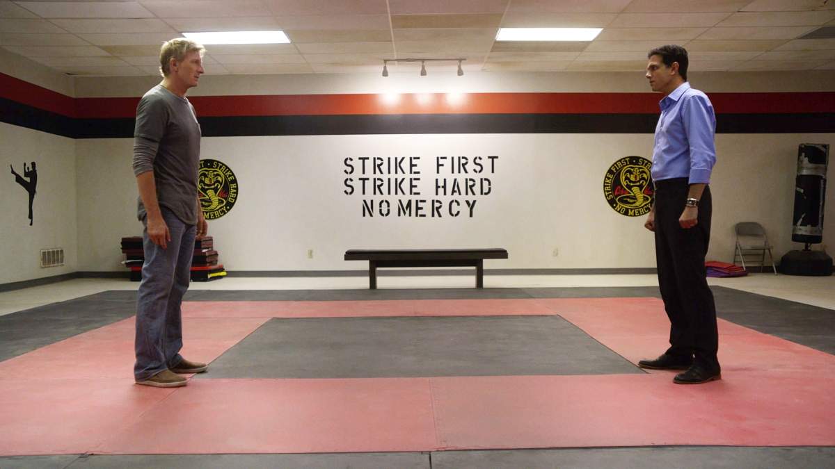Ralph Macchio (right) and William Zabka starred in Cobra Kai, which premiered May 2, 2018.