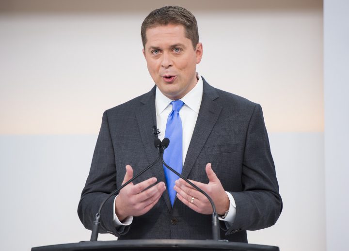 Conservative Leader Andrew Scheer speaks during the Maclean's/Citytv National Leaders Debate in Toronto on Sept. 12, 2019. 