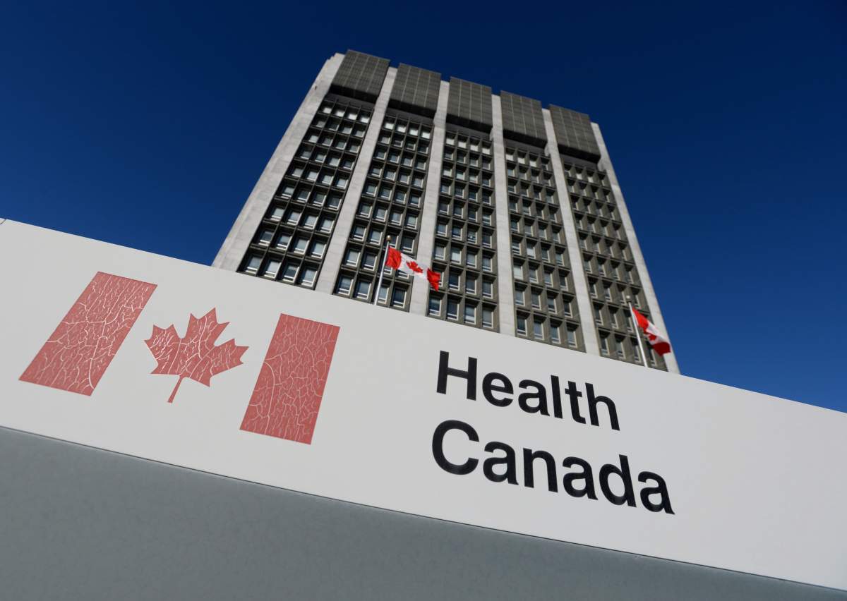 A sign is displayed in front of Health Canada headquarters in Ottawa on Friday, January 3, 2014.
