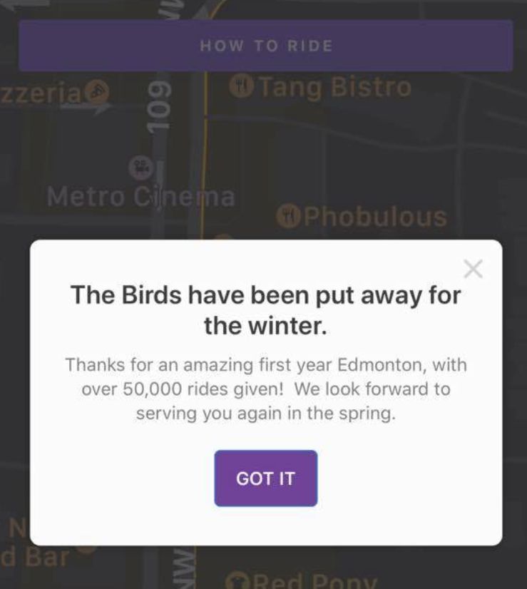 Winter weather means e-scooters likely done for season in Edmonton - image