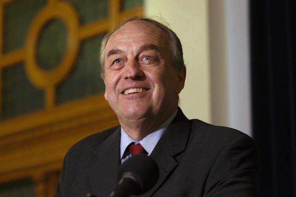 B.C. Green Party leader Andrew Weaver announces that he won't be running as leader in the next provincial election during a press conference at the Hall of Honour at B.C. Legislature in Victoria, B.C., on Monday, October 7, 2019. THE CANADIAN PRESS/Chad Hipolito.
