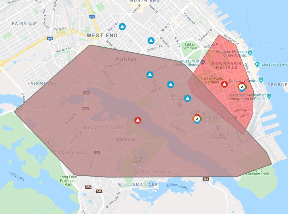 Nova Scotia Power cut off power to 19,000 customers on Oct. 28, 2019 as a result of an incident on Harbourview Drive.
