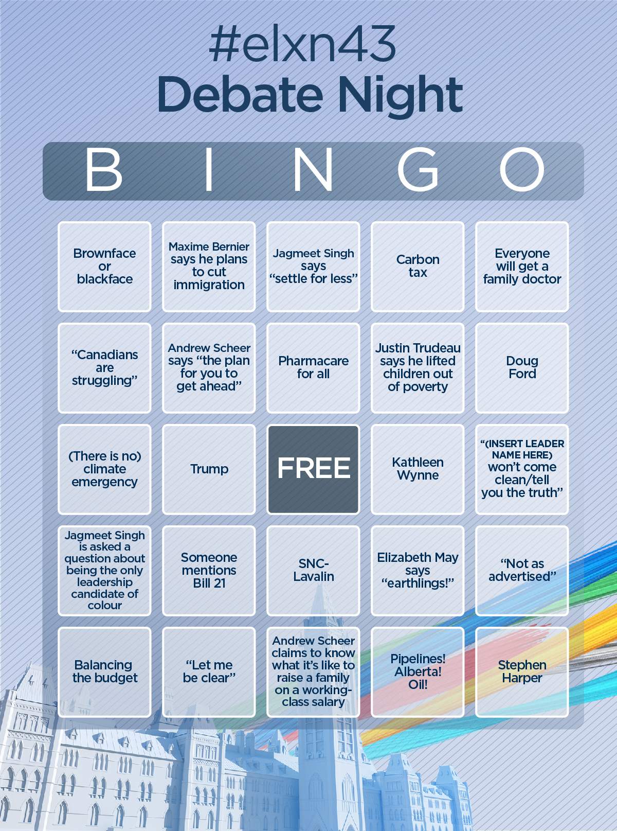 Global presents federal leaders’ debate bingo - image