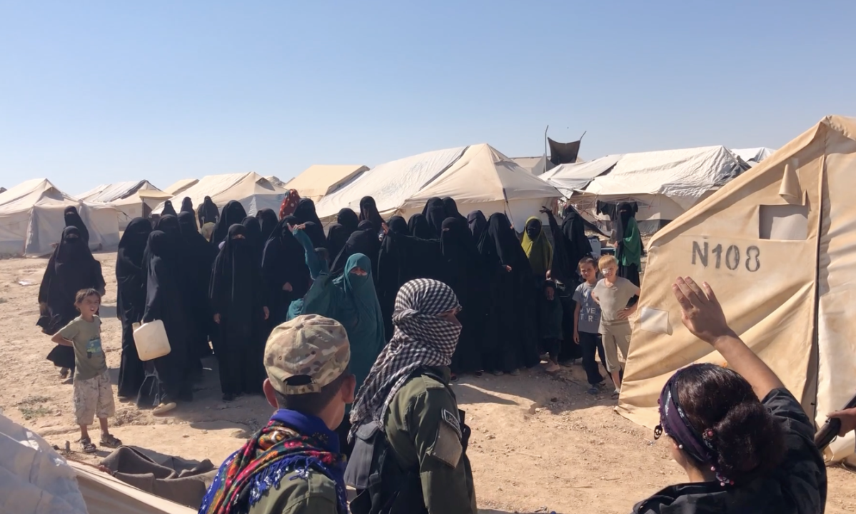 A protest by women at the Al Hawl camp for ISIS detainees quickly turned violent.