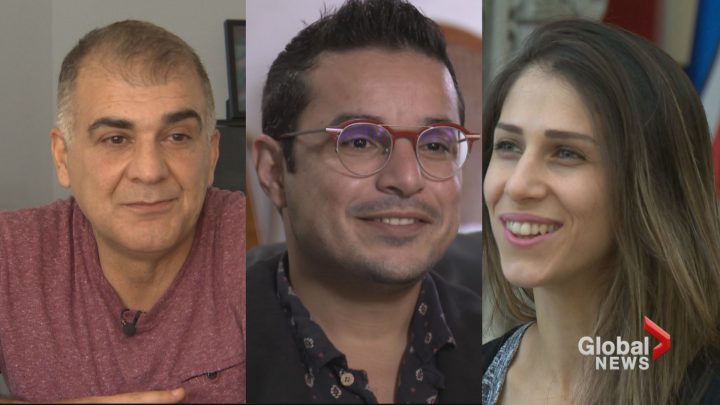 Syrian-Canadians, Yasser Issa of Bedford, Nova Scotia, Mohammed Alsaleh of Burnaby, BC and Aya Mhana of Calgary, Alberta are preparing to vote in their first Canadian federal election.