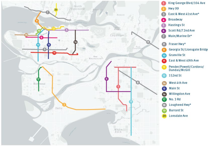 Top 20 corridors for passenger delay.