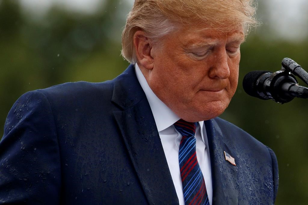 President Donald Trump speaks during an Armed Forces welcome ceremony for the new chairman of the Joint Chiefs of Staff, Gen. Mark Milley, Monday, Sept. 30, 2019, at Joint Base Myer-Henderson Hall, Va.