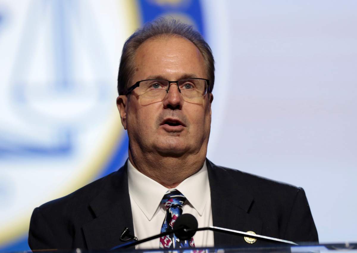 FILE PHOTO: United Auto Workers President Gary Jones, who will take an indefinite leave of absence, is seen in this file photo dated July 22, 2019.  