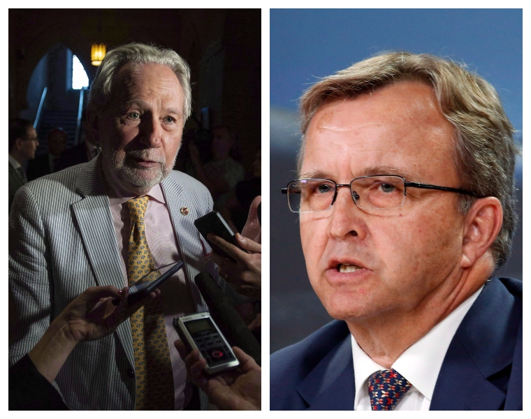 Senator Peter Harder (left) and Senator Grant Mitchell are stepping down from their roles as government representatives in the Senate.