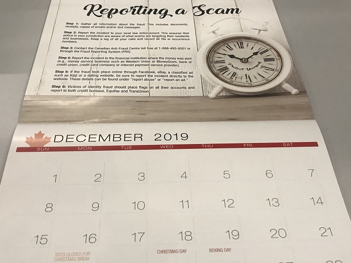 Central Okanagan Crime Stoppers has released a calendar highlighting scams. 