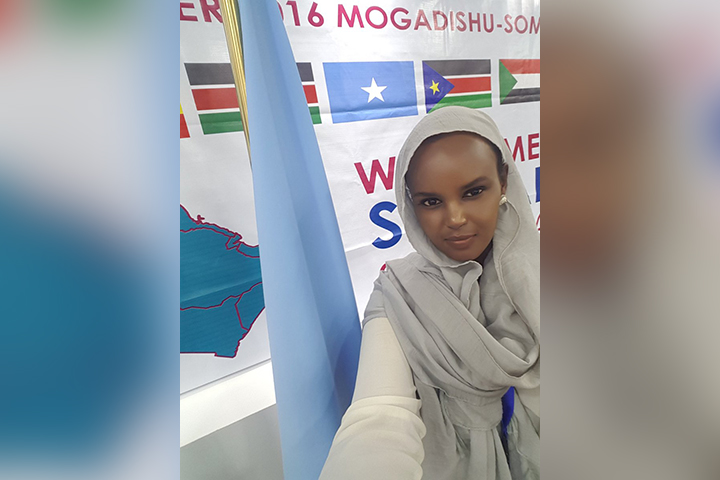 Almaas Elman appears in a 2016 photo from her Twitter account.