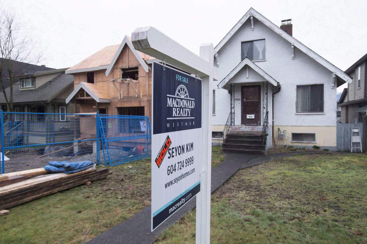 A sold home is pictured in Vancouver on Thursday, Feb. 11, 2016. 
