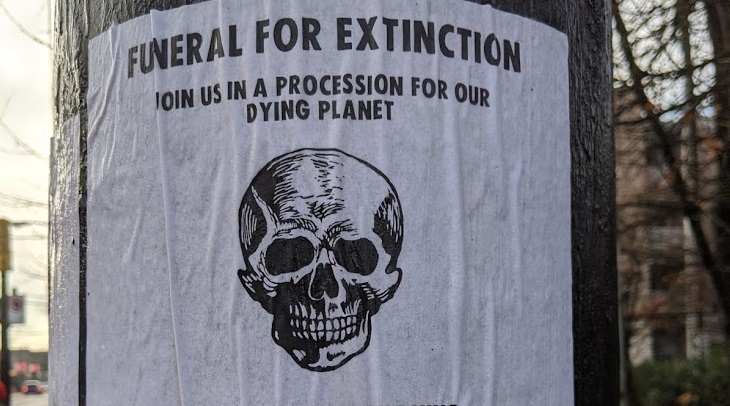 A poster for Extinction Rebellion Vancouver's planned protest on Friday. 