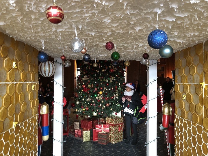 The walls of the gingerbread house at the Fairmont Hotel Macdonald in 2019