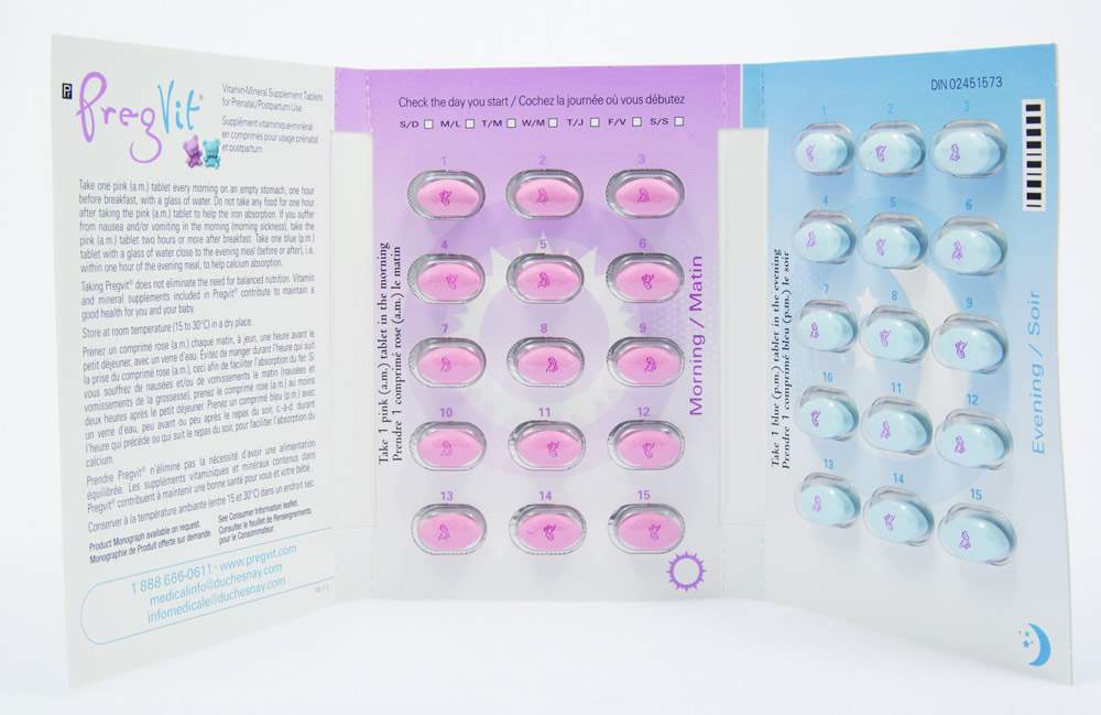 Some packages of PregVit and PregVit folic 5 vitamin-mineral supplements  only contain the morning tablets, according to Health Canada.