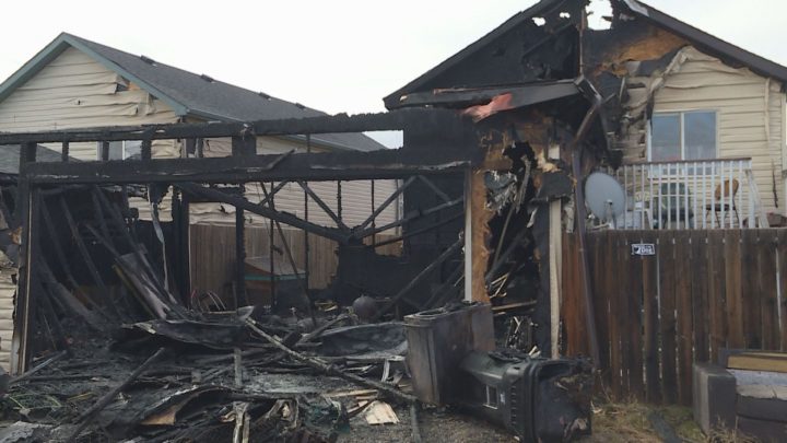 A fire broke out in a northeast Calgary garage on Saturday, Nov. 2, 2019.