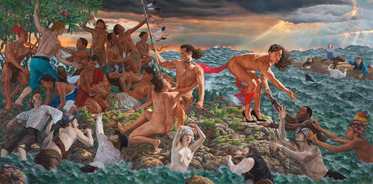A picture of Canadian Cree artist Kent Monkman’s Welcoming the Newcomers, which will be part of the Met’s installation mistikôsiwak (Wooden Boat People) starting on Dec. 17, 2019.