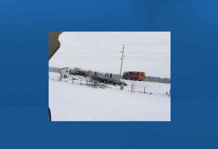 A Dec. 12, 2019 collision between two semi-tractors and a truck on Highway 22 south of Township Road 494.