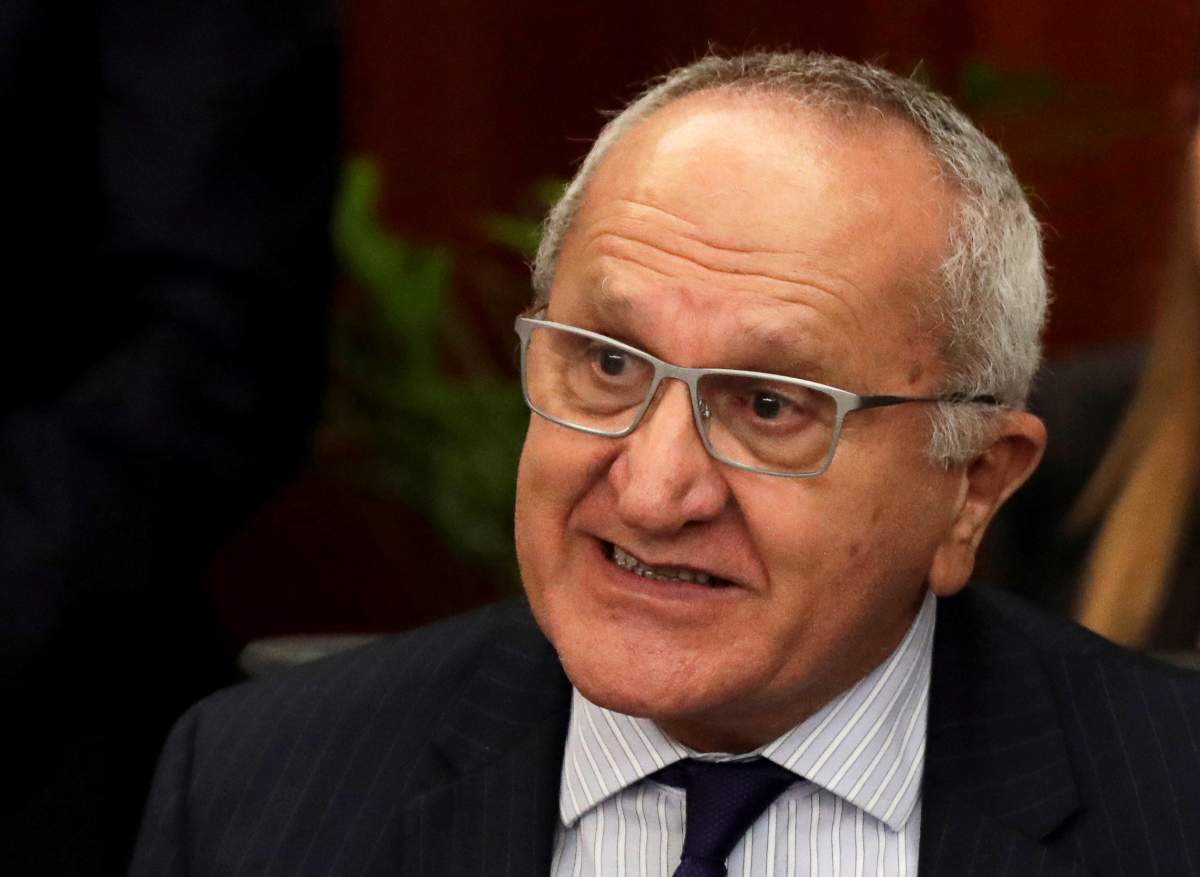 Mexico's Deputy Foreign Minister for North America, Jesus Seade, reacts during the delivery of the United States-Mexico-Canada Agreement (USMCA) deal at the Senate building in Mexico City, Mexico May 30, 2019. 
