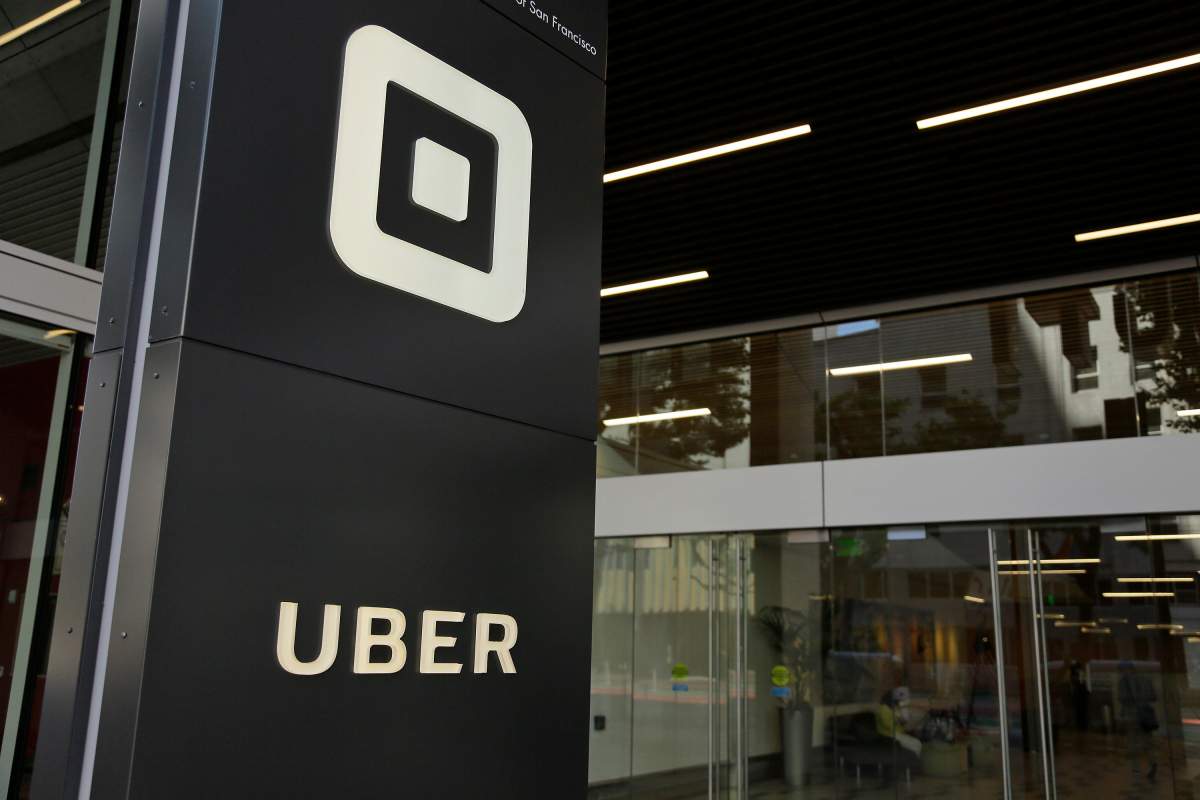 FILE - This Wednesday, June 21, 2017, file photo shows the building that houses the headquarters of Uber, in San Francisco.