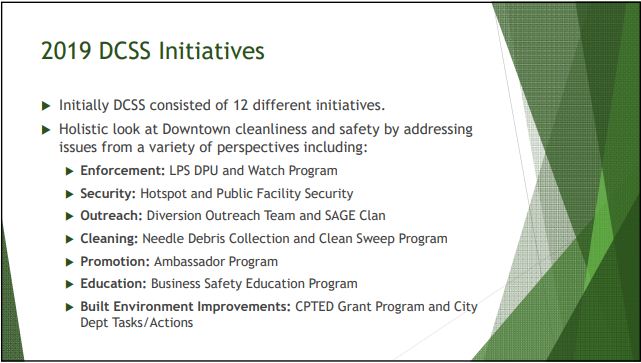 DCSS initiatives listed in the presentation to the Community Issues Committee Monday evening.