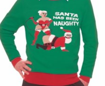 A screenshot taken of Walmart’s listing of Forum Novelties Ugly Christmas Naughty Santa Adult Sweater on Dec. 7, 2019.