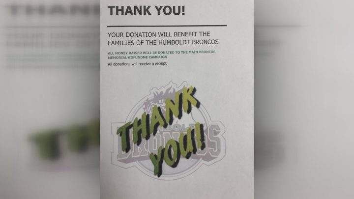 Olesiuk told court a woman gave him this thank you note in exchange for $4,100 cash.
