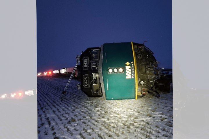 A Via Rail passenger train derailed Tuesday morning, according to Manitoba RCMP.