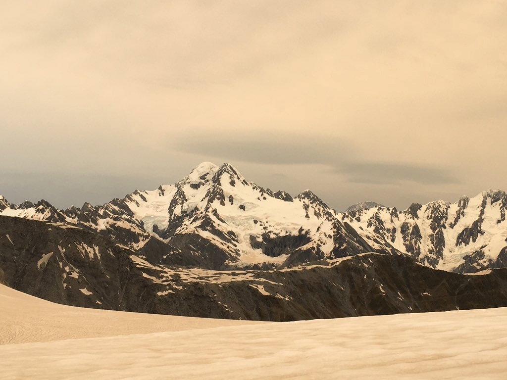 “Carmelized” snow caused by dust from Australian bushfires is seen near Franz Josef glacier in the Westland Tai Poutini National Park, New Zealand, Jan, 1, 2020 in this picture obtained from social media. Picture taken Jan. 1, 2020. Social media/via REUTERS