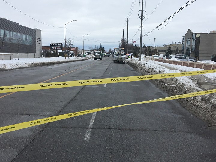 A photo from the scene in Brampton.