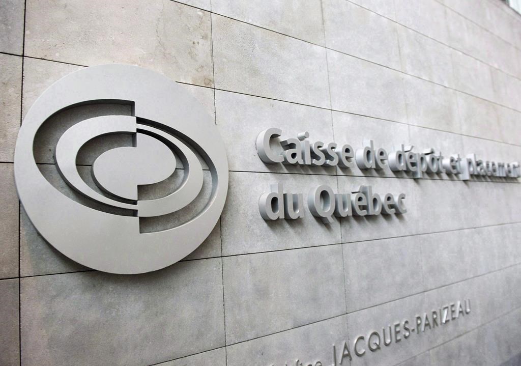 Logo for the Caisse de Depot et Placements, Quebec's pension fund, is seen on February 21, 2018 in Montreal.