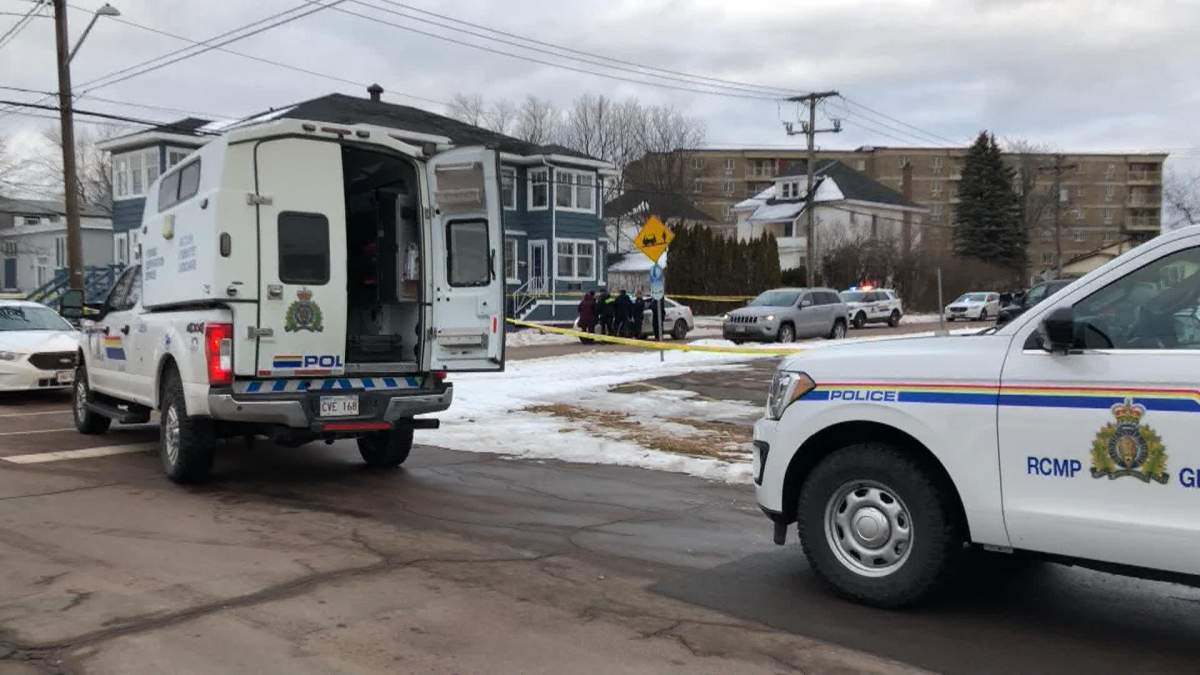 New Brunswick RCMP have cordoned off an area on Essex Street in Moncton. 